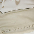 VALENTINO Hand Bag Leather 2way White Gold Auth BA14307-11
