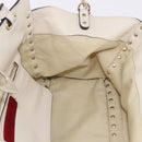VALENTINO Hand Bag Leather 2way White Gold Auth BA14307-21