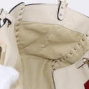 VALENTINO Hand Bag Leather 2way White Gold Auth BA14307-22