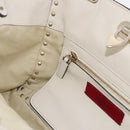 VALENTINO Hand Bag Leather 2way White Gold Auth BA14307-23