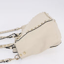 VALENTINO Hand Bag Leather 2way White Gold Auth BA14307-4