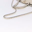 VALENTINO Hand Bag Leather 2way White Gold Auth BA14307-9