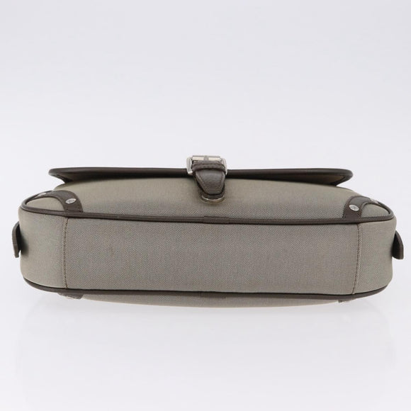 BURBERRY Nova Check Hand Bag Nylon Beige Silver Auth BA14309A