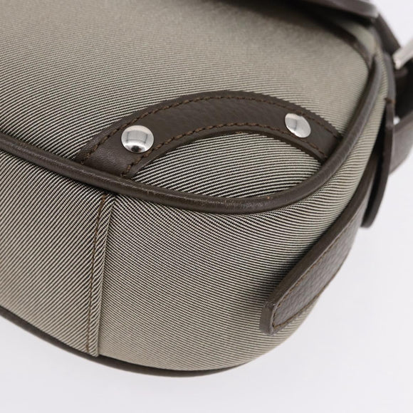 BURBERRY Nova Check Hand Bag Nylon Beige Silver Auth BA14309A