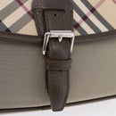 BURBERRY Nova Check Hand Bag Nylon Beige Silver Auth BA14309A-17