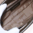 BURBERRY Nova Check Hand Bag Nylon Beige Silver Auth BA14309A-12