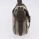 BURBERRY Nova Check Hand Bag Nylon Beige Silver Auth BA14309A-5