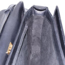 GUCCI Shoulder Bag Leather Black Gold Auth BA14311-18