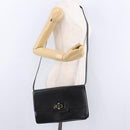 GUCCI Shoulder Bag Leather Black Gold Auth BA14311-25