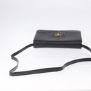 GUCCI Shoulder Bag Leather Black Gold Auth BA14311-7