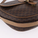 CELINE Macadam Canvas Shoulder Bag PVC Leather Brown Gold Auth BA14313-10