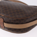 CELINE Macadam Canvas Shoulder Bag PVC Leather Brown Gold Auth BA14313-13