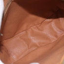 CELINE Macadam Canvas Shoulder Bag PVC Leather Brown Gold Auth BA14313-17