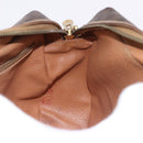CELINE Macadam Canvas Shoulder Bag PVC Leather Brown Gold Auth BA14313-18