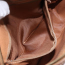 CELINE Macadam Canvas Shoulder Bag PVC Leather Brown Gold Auth BA14313-21