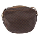 CELINE Macadam Canvas Shoulder Bag PVC Leather Brown Gold Auth BA14313-3