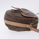 CELINE Macadam Canvas Shoulder Bag PVC Leather Brown Gold Auth BA14313-4