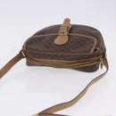 CELINE Macadam Canvas Shoulder Bag PVC Leather Brown Gold Auth BA14313-6