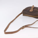 CELINE Macadam Canvas Shoulder Bag PVC Leather Brown Gold Auth BA14313-7