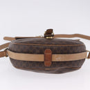 CELINE Macadam Canvas Shoulder Bag PVC Leather Brown Gold Auth BA14313-9