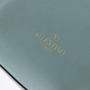 VALENTINO Hand Bag Leather 2way Light Blue Gold Auth BA14317-19