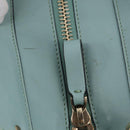 VALENTINO Hand Bag Leather 2way Light Blue Gold Auth BA14317-10