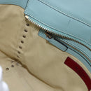 VALENTINO Hand Bag Leather 2way Light Blue Gold Auth BA14317-24