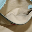 VALENTINO Hand Bag Leather 2way Light Blue Gold Auth BA14317-25