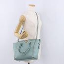VALENTINO Hand Bag Leather 2way Light Blue Gold Auth BA14317-26