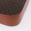 CELINE Macadam Canvas Shoulder Bag PVC Leather Brown Gold Auth BA14318-9