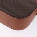 CELINE Macadam Canvas Shoulder Bag PVC Leather Brown Gold Auth BA14318-14