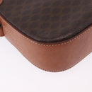 CELINE Macadam Canvas Shoulder Bag PVC Leather Brown Gold Auth BA14318-15