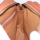 CELINE Macadam Canvas Shoulder Bag PVC Leather Brown Gold Auth BA14318-18