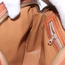 CELINE Macadam Canvas Shoulder Bag PVC Leather Brown Gold Auth BA14318-19