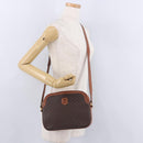 CELINE Macadam Canvas Shoulder Bag PVC Leather Brown Gold Auth BA14318-23