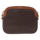 CELINE Macadam Canvas Shoulder Bag PVC Leather Brown Gold Auth BA14318-2