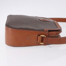 CELINE Macadam Canvas Shoulder Bag PVC Leather Brown Gold Auth BA14318-3