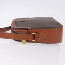 CELINE Macadam Canvas Shoulder Bag PVC Leather Brown Gold Auth BA14318-4