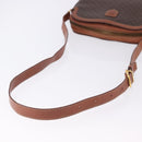 CELINE Macadam Canvas Shoulder Bag PVC Leather Brown Gold Auth BA14318-7