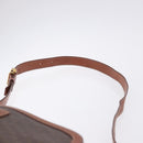 CELINE Macadam Canvas Shoulder Bag PVC Leather Brown Gold Auth BA14318-8