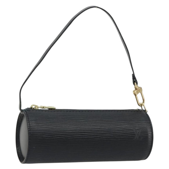 LOUIS VUITTON Epi Soufflot Pouch Black LV Auth BA14322