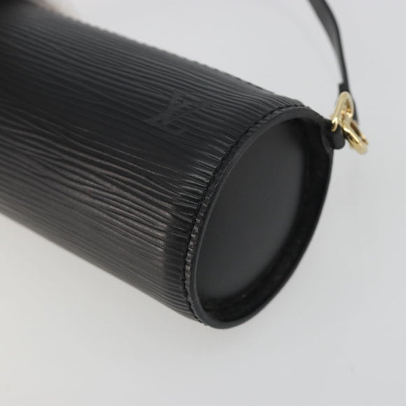 LOUIS VUITTON Epi Soufflot Pouch Black LV Auth BA14322
