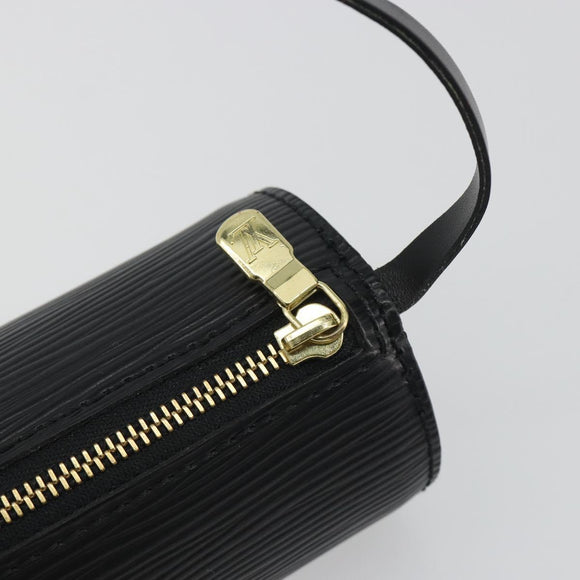 LOUIS VUITTON Epi Soufflot Pouch Black LV Auth BA14322