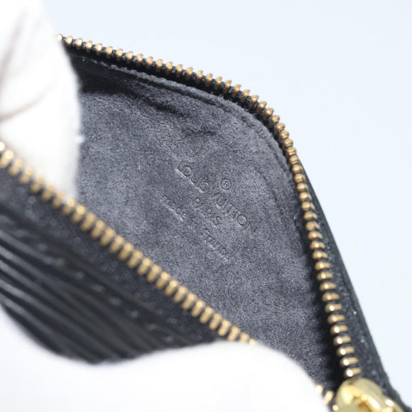 LOUIS VUITTON Epi Soufflot Pouch Black LV Auth BA14322
