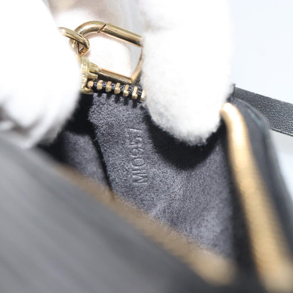 LOUIS VUITTON Epi Soufflot Pouch Black LV Auth BA14322