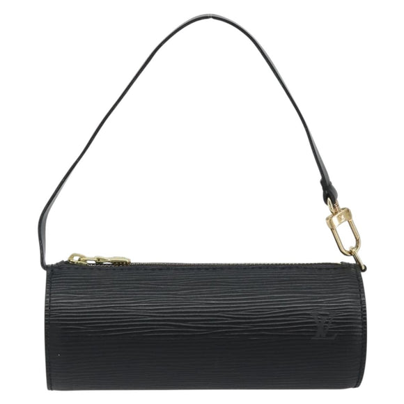 LOUIS VUITTON Epi Soufflot Pouch Black LV Auth BA14322