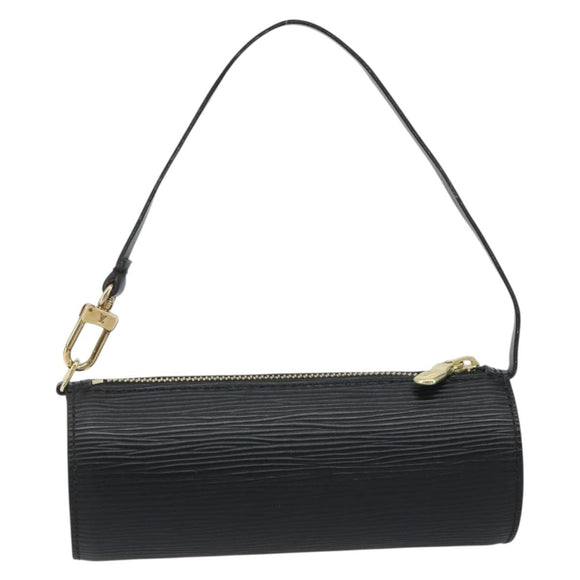 LOUIS VUITTON Epi Soufflot Pouch Black LV Auth BA14322