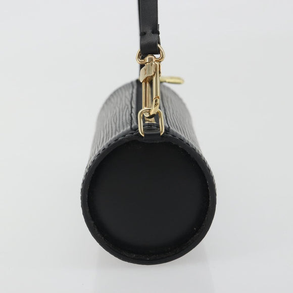 LOUIS VUITTON Epi Soufflot Pouch Black LV Auth BA14322