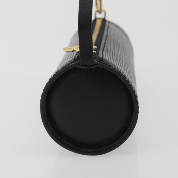 LOUIS VUITTON Epi Soufflot Pouch Black LV Auth BA14322