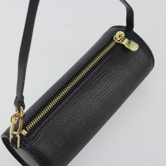 LOUIS VUITTON Epi Soufflot Pouch Black LV Auth BA14322